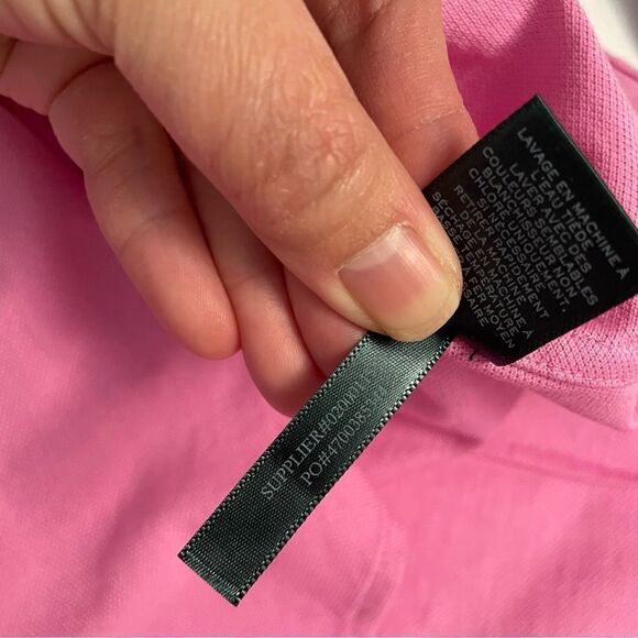 Lauren Ralph Lauren pink textured button front collared long sleeve shirt Medium - Picture 10 of 10